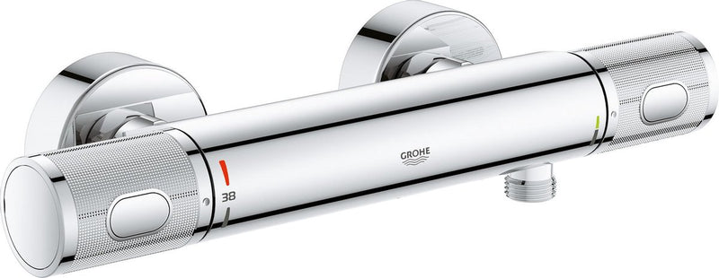 Grohe precision feel thermostatische douchekraan - 12 cm - waterbesparend - met cooltouch technologie - inclusief koppelingen - chroom