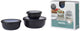 Mepal - set di contenitori per alimenti cirqula multiciotola - 350 + 750 + 1250 ml - rotondo - nero nordico