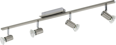 Eglo rottelo - faretti da soffitto - 4 luci - nichel opaco, cromo