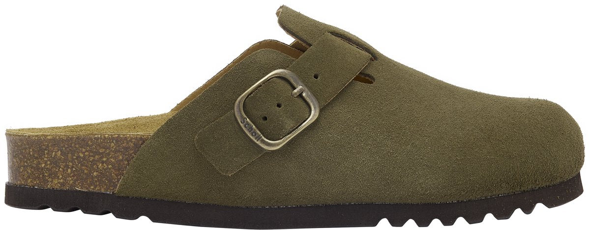 Scholl fae new suede sa womens khaki falso clogs - khaki - maat 37
