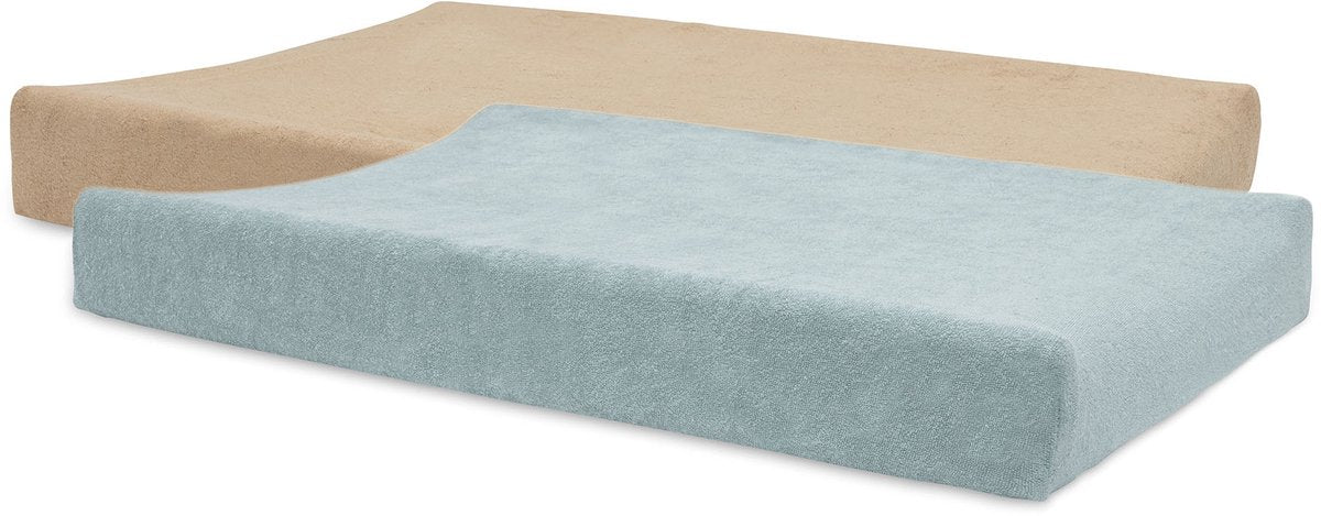 Jollein copri fasciatoio spugna 50x70 cm - copertina morbida - biscotto verde acqua - 2 pezzi