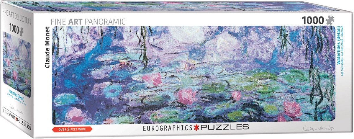Eurographics - waterleliew (w1852) [nymphéas] - claude monet - 1000 pezzi 96×32 cm (l×h) - puzzle panoramico d'arte