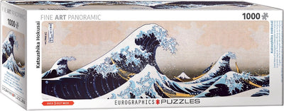 Eurographics - la grande onda al largo di Kanagawa (ampliato rispetto all'originale) [神奈川沖浪裏 kanagawa-oki nami ura] - katsushika hokusai - 1000 pezzi 96×32 cm (l×a) - puzzle panoramico d'arte