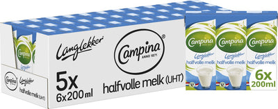 Latte parzialmente scremato Campina 20cl (5x confezione da 6)