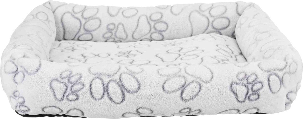 Trixie cama para perros - nando angular gris claro - 60x50 cm, felpa, poliéster, relleno de gomaespuma