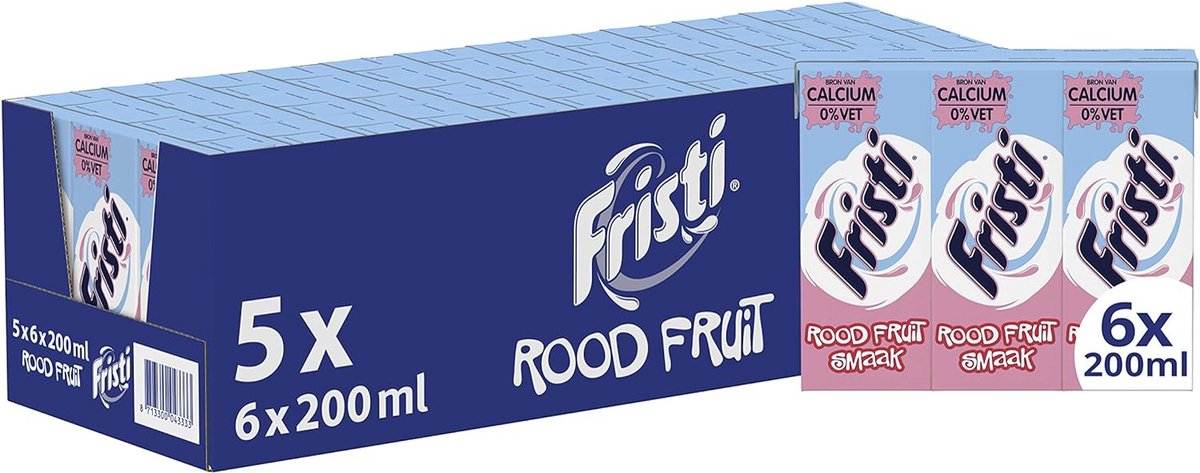 Fristi rood fruitsmaak – drinkpakjes mini – 5 x 6 x 200 ml – voordeelverpakking