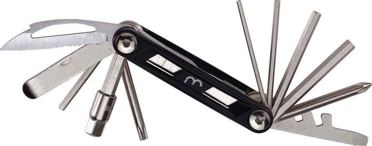 Bbb Cycling Maxifold M Attrezzi per Biciclette - Set di Attrezzi con Leve per Pneumatici - Mini Attrezzi per Biciclette - 13 Funzioni Diverse - BTL-141M