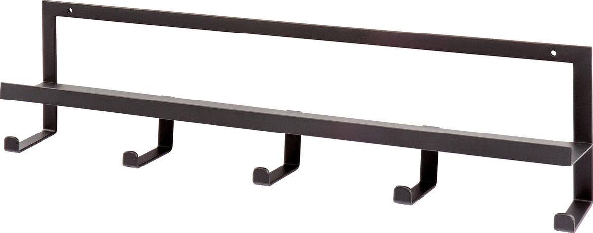 Appendiabiti Wood Quinn 5 ganci - metallo - nero - 13x50x6,5