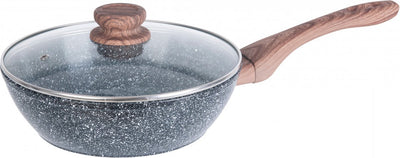 Kinghoff 1583 - wok pan with lid - granite wood - 24 cm