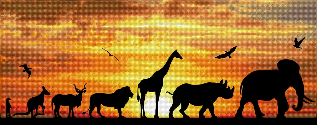 Diamond dotz® diamond dotz african sky - diamond painting - 18.910 dotz - 72x22 cm