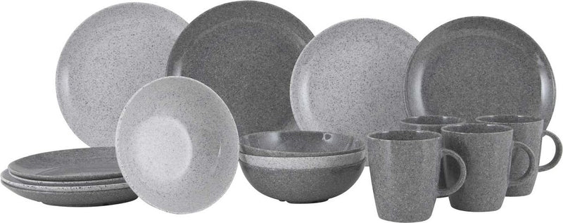 Stoviglie Gimex solid line - granito - grigio - 16 pezzi