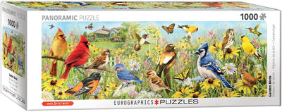 Eurographics - uccelli da giardino [uccelli da giardino] - greg giordano - 1000 pezzi 96×32 cm (l×a) - puzzle panoramico
