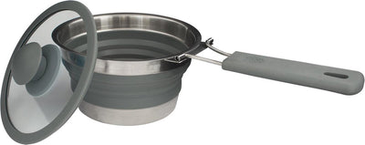 Sartén Eurotrail con tapa + asa plegable - gris