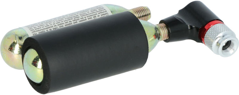Dresco bomba de co2 cartucho de co2 de 16 g - para cartuchos de co2 de 16 a 25 gramos - incluido cartucho de co2 de 16 gramos - para todo tipo de válvulas de bicicleta - inflado rápido a alta presión - con conexión de rosca de co2