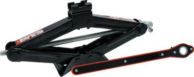 Martinetto a forbice Carpoint - con chiave a cricchetto - altezza di sollevamento 104-385 mm - punto di appoggio girevole a 360° - massimo 1500 kg
