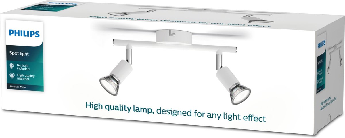 Faretto da superficie Philips LED Philips Limali da superficie - 2 luci - bianco