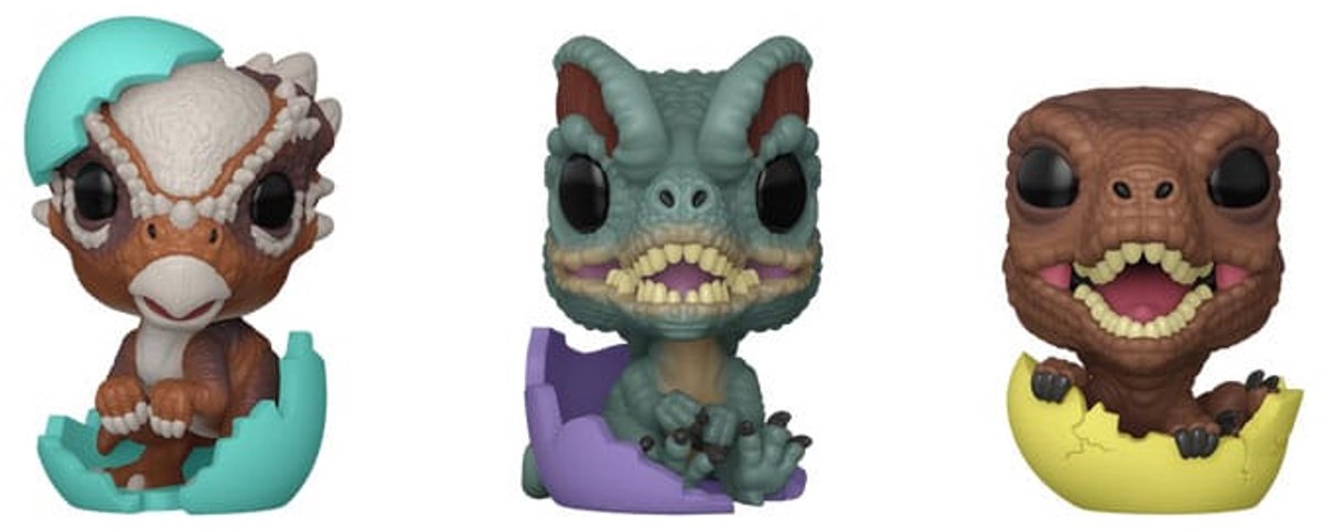 Funko jurassic park pocket pop! vinyl figure easter egg 3-pack dinos 4 cm