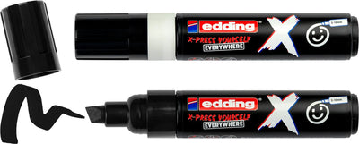 Edding 6900 x multimarker - set of 2 black + white - suitable for all surfaces - chisel point 2-10 mm - vegan ink - made from recycled plastic - locally produced in Germany