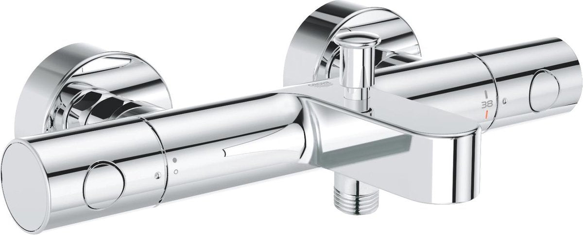 Rubinetto vasca termostatico Grohe Grohtherm 800 cosmopolitan - 15 cm - risparmio idrico - con deviatore - raccordi compresi - cromo