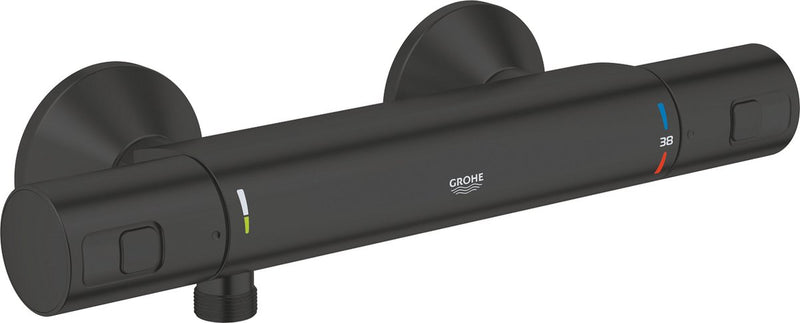Rubinetto doccia termostatico Grohe Precision Start - 15 cm - risparmio idrico - raccordi inclusi - nero opaco