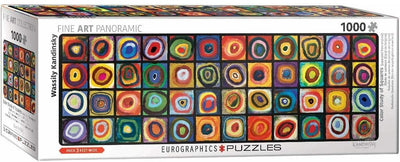 Eurographics - studio del colore: quadrati (espanso dall'originale) [farbstudy: quadrato (espanso dall'originale)] - Wassily Kandinsky - 1000 pezzi 96×32 cm (l×a) - puzzle panoramico d'arte
