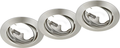 Trio jura - foco empotrable - níquel mate - excl. 3x gu10 3 w - giratorio - montaje en techo - redondo