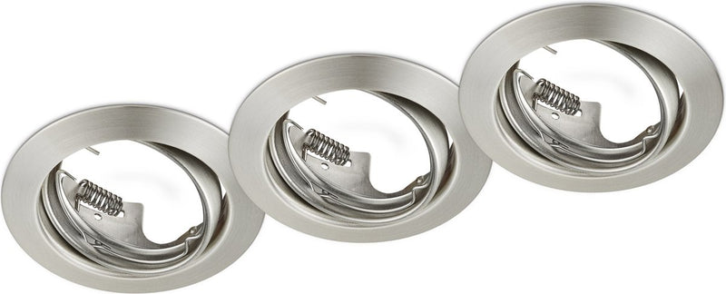 Trio jura - foco empotrable - níquel mate - excl. 3x gu10 3 w - giratorio - montaje en techo - redondo