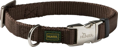 Collare Hunter a scatto in alluminio nylon morbido marrone - collare per cani - 40-55x2.0 cm
