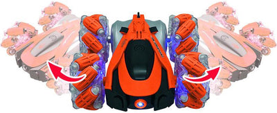 Lexibook crosslander® 360+: coche acrobático radiocontrolado recargable y programable con luces.