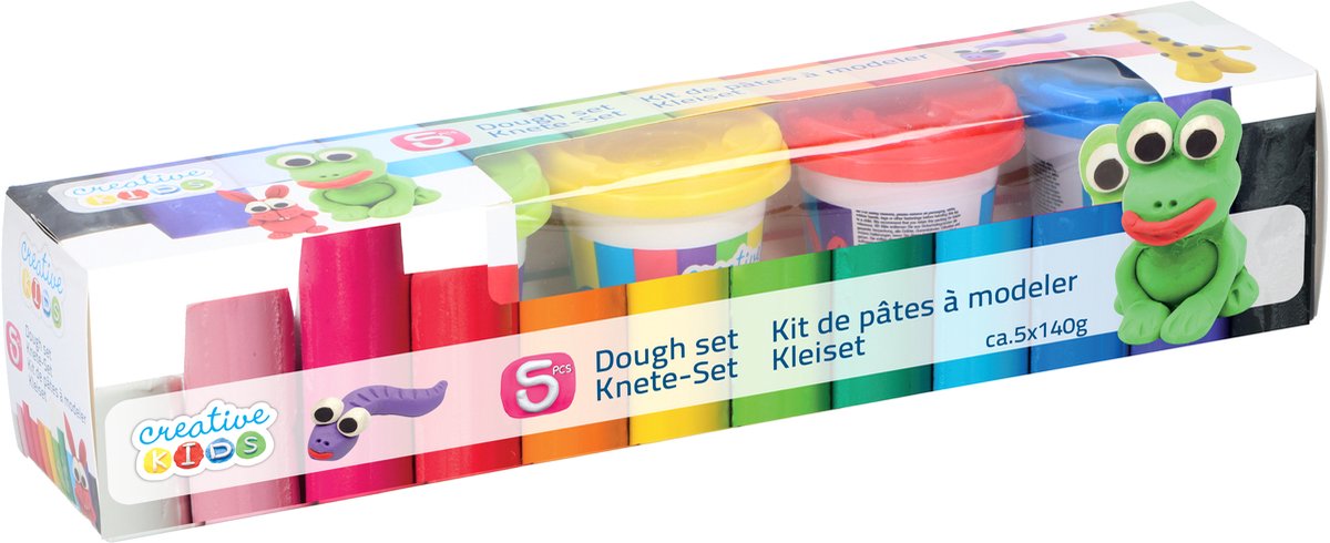 Set creativo per bambini, 5 pezzi - argilla per bambini - argilla da modellare in più colori - set di argilla per lavori manuali e giochi creativi