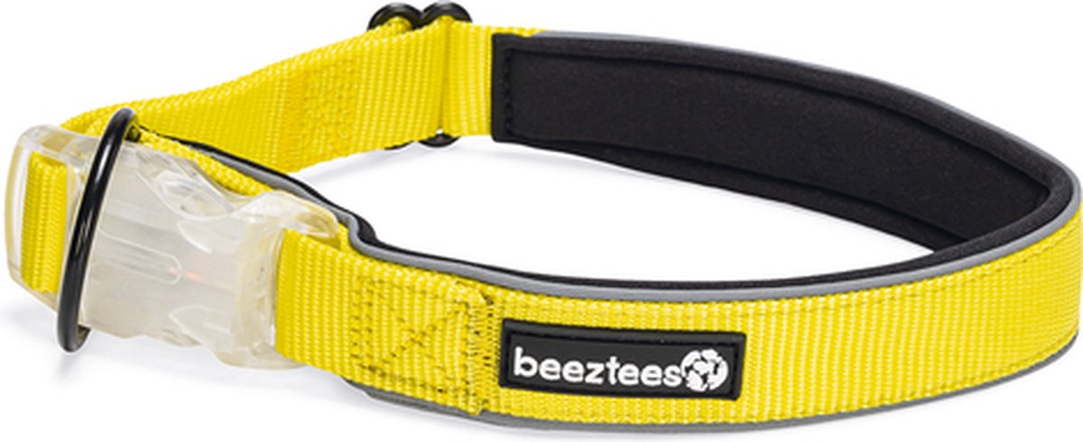 Equipaggiamento di sicurezza Beeztees parina - collare per cani - nylon - giallo - 45-50x2,5 cm