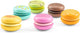 Set macaron giocattolo in legno Woet ® - 6 pezzi con velcro - cibo giocattolo per bambini - giochi di ruolo da cucina - da 2 anni