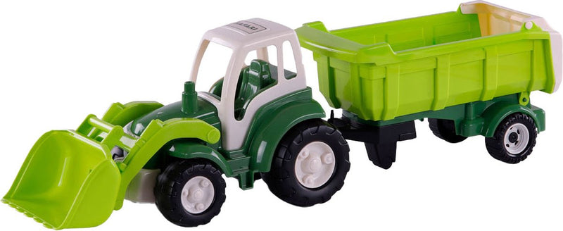 Cavallino Toys Cavallino XL Tractor Green con rimorchio inclinato, 86,5 cm