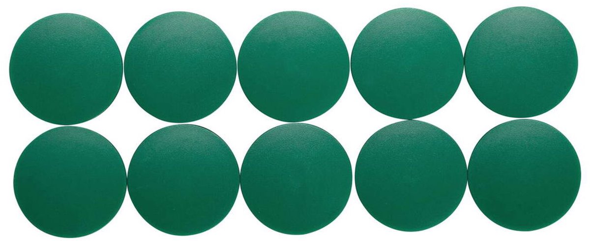 Magnete maglio rotondo 10 pezzi 2,5 kg plastica ferrite bruchsicher erodiert lackiert ø 3,8 x 1,55 cm verde