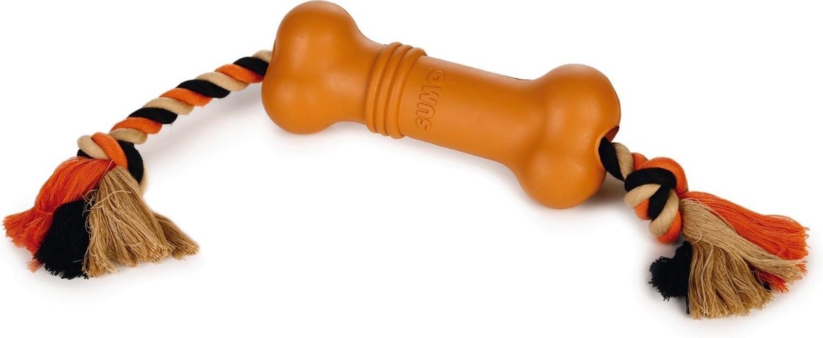 Beeztees sumo fit bone - giocattolo per cani - gomma - arancione - 20x6x6 cm