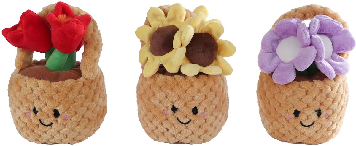 Take me home knuffel plant pluche bloemenmand 18cm speelgoed pluche knuffel.