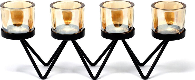 Candelabro votivo de hierro Joy of balance - 4 velas - portavelas - 34,5 x 8 x 13,5 cm