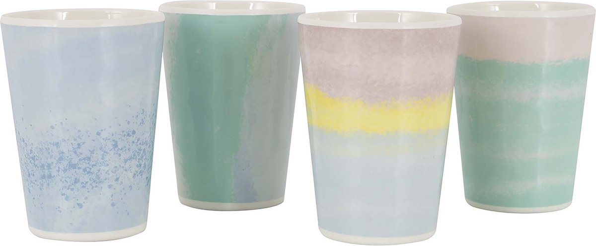 Bo-camp - pastel - beker - barfleur - melamine - 4 stuks