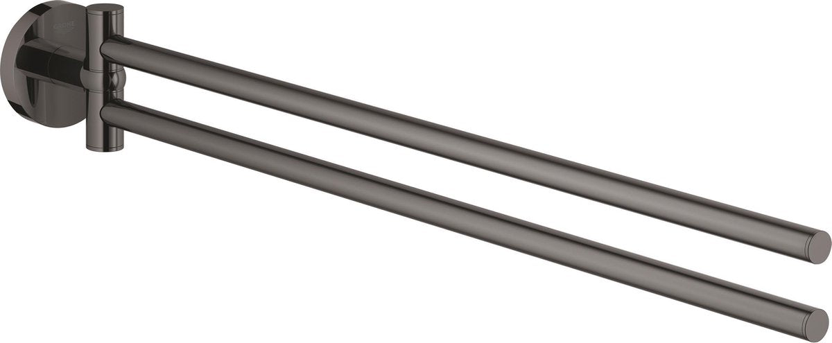 Toallero Grohe Essentials con dos brazos giratorios - grafito duro (negro)