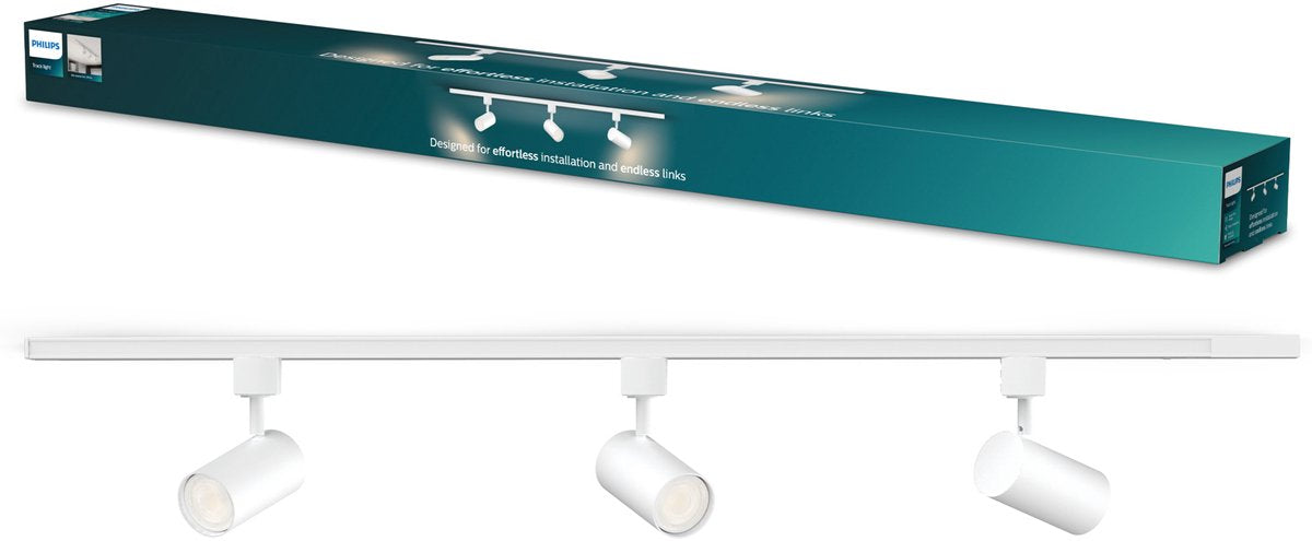 Philips led philips easylink zilo - spot - gu10 fitting - maximaal wattage: 7w - wit - 3-pack - railverlichting