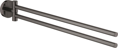 Grohe essentials handdoekhouder met twee draaibare armen - hard graphite (zwart)
