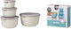 Mepal - multikom cirqula vershouddoos set - 500 + 1000 + 2000 + 3000 ml - rond - nordic white