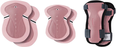 Conjunto de protección Globber de 3 unidades - protección junior - xs -6-10 años - >25 kg - rosa pastel - rodilla codo muñeca - para scooter patinaje ciclismo