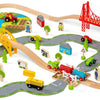 Bigjigs Wooden Road and Train Set Countryside, 80dlg.