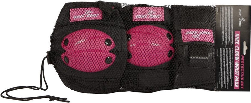 Set de protección de jinete de calle m rosa, 6dlg.