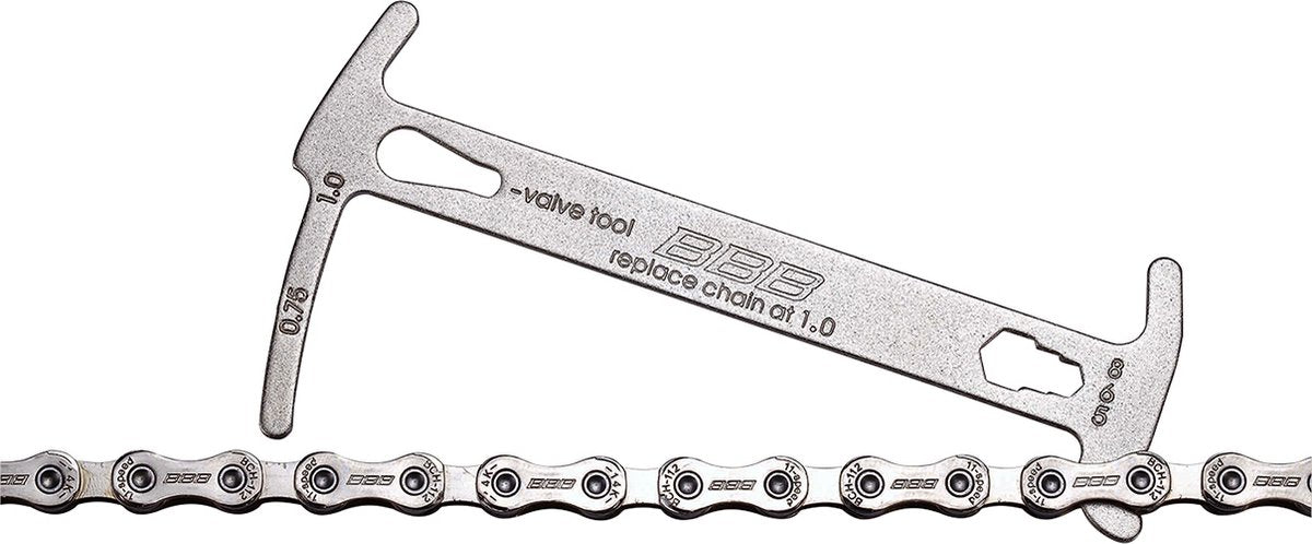 Bbb cycling kettingmeter – slijtagemeter fietsketting – inclusief kettinghaak tool – chainchecker - btl-125