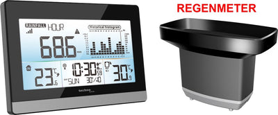 Stazione meteorologica Technoline - ws 9016 - 180x110x38mm - nero argento - con pluviometro - tl-ws9016