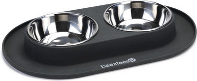 Beeztees - set da pranzo per cani - silicone - antracite - 40x24x4,5 cm