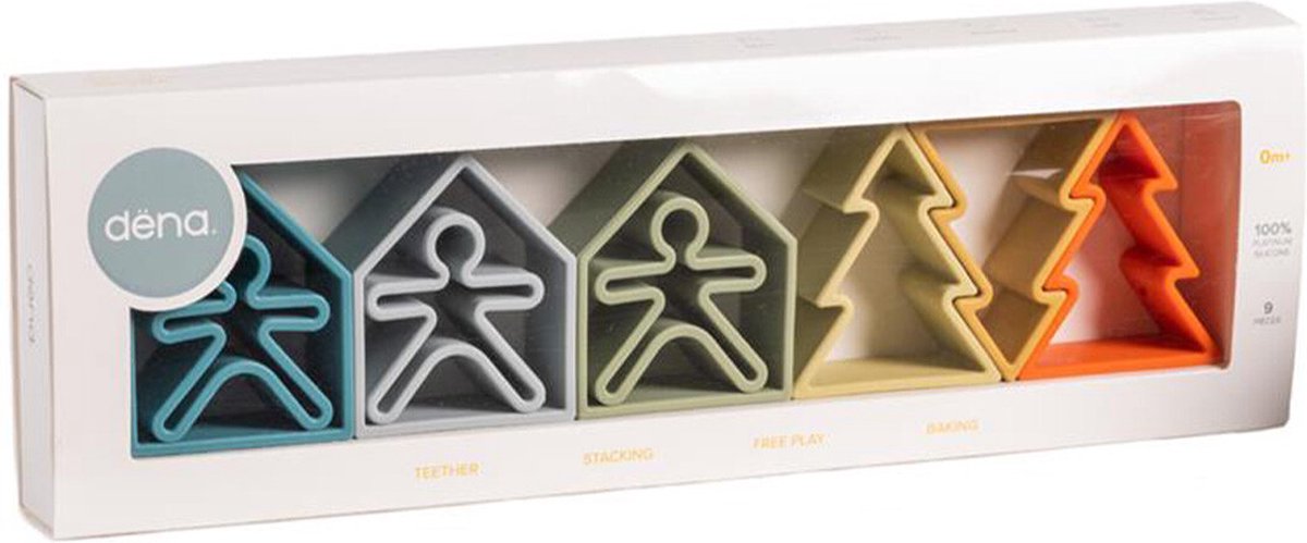 Dëna set da gioco in silicone natura | set bambino - casa - albero