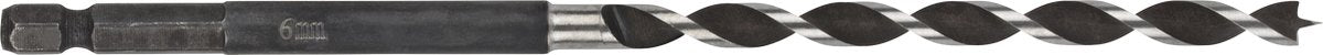 Wolfcraft - Broca serpiente de 6 mm para vigas de madera - 165 mm - Broca para madera con mango hexagonal - hexagonal - 7131000
